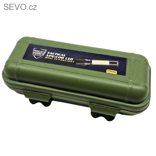 Taktická mini svítilna Police Force XPE/COB LED