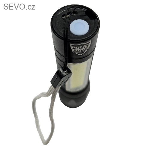 Taktická mini svítilna Police Force XPE/COB LED