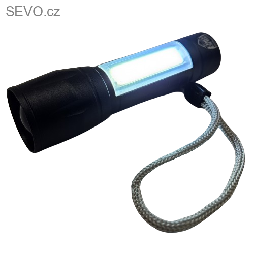 Taktická mini svítilna Police Force XPE/COB LED